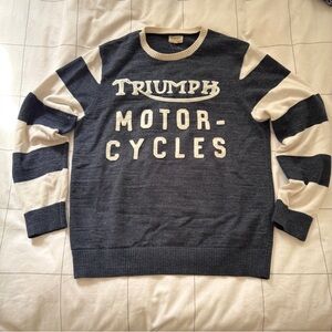 Lucky Brand Navy and Cream Crewneck Sweater